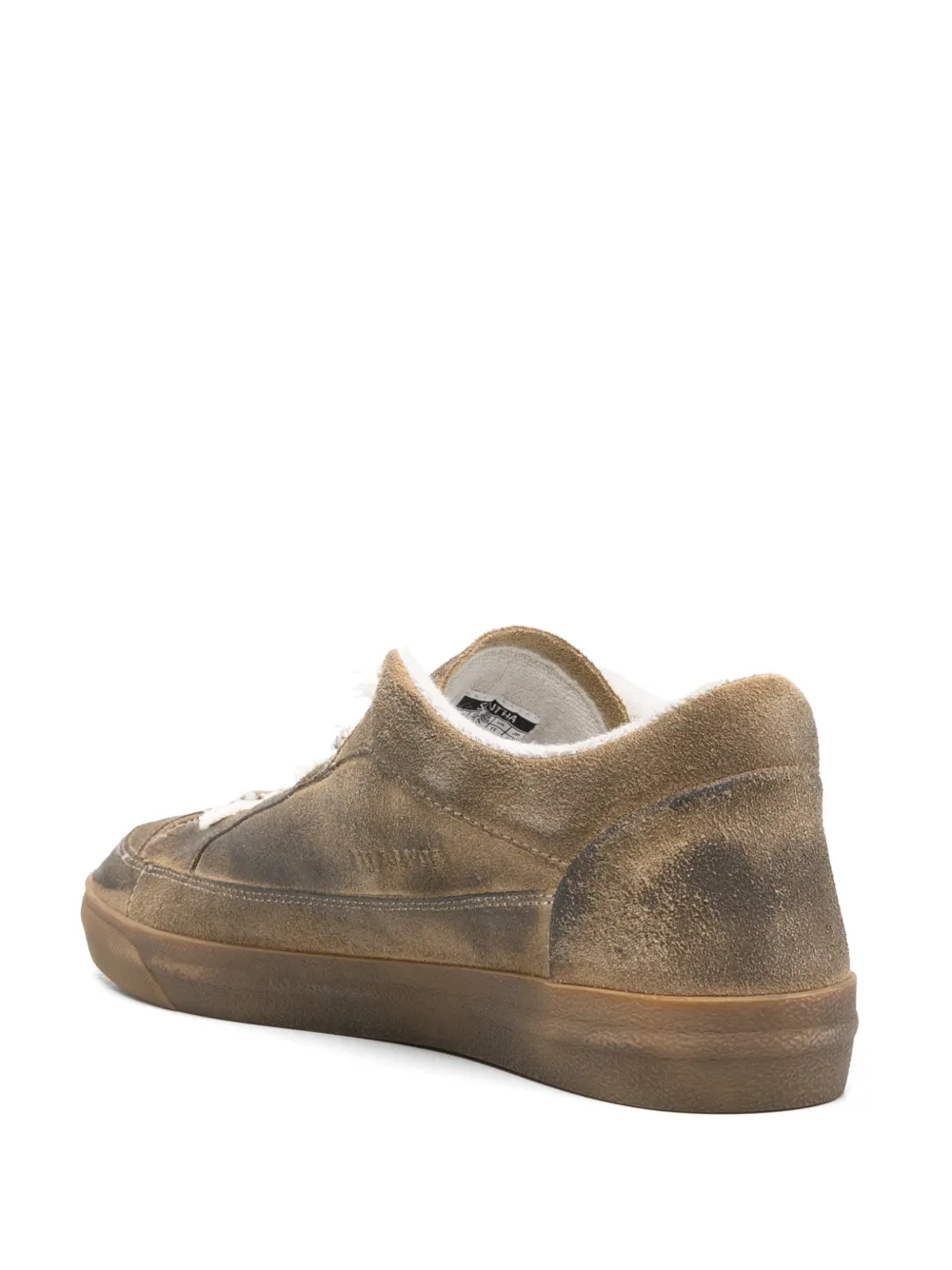 SANTHA Destroyed Tupe sneakers met borduurwerk Bruin