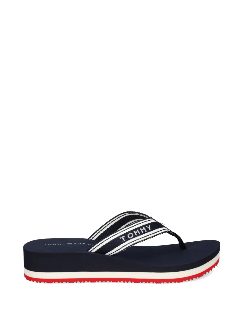 Tommy Hilfiger striped platform flip-flops - Blau