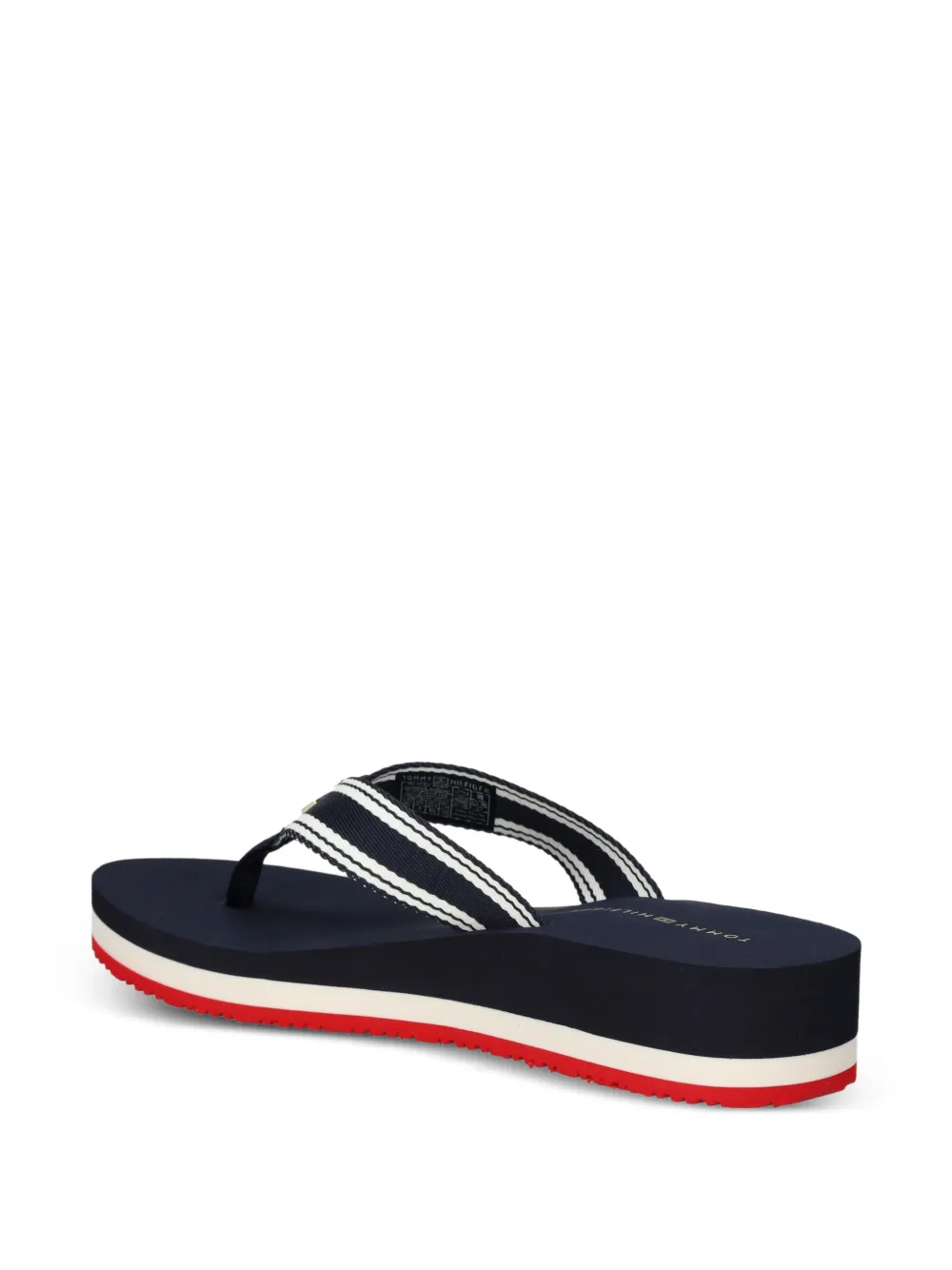 Tommy Hilfiger Gestreepte teenslippers met plateauzool Blauw