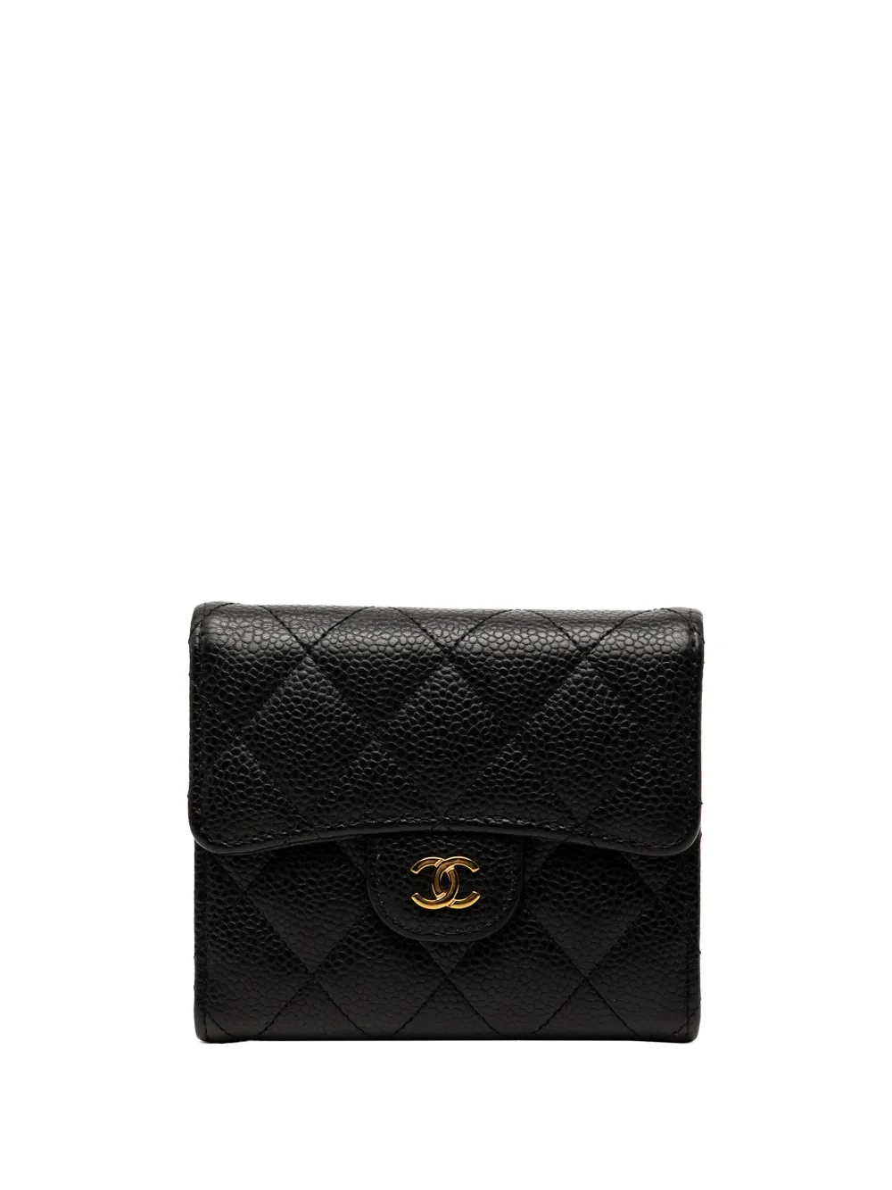 CHANEL Pre-Owned 2021-2026 CC Quilted Caviar Trifold Wallet small wallets - Nero