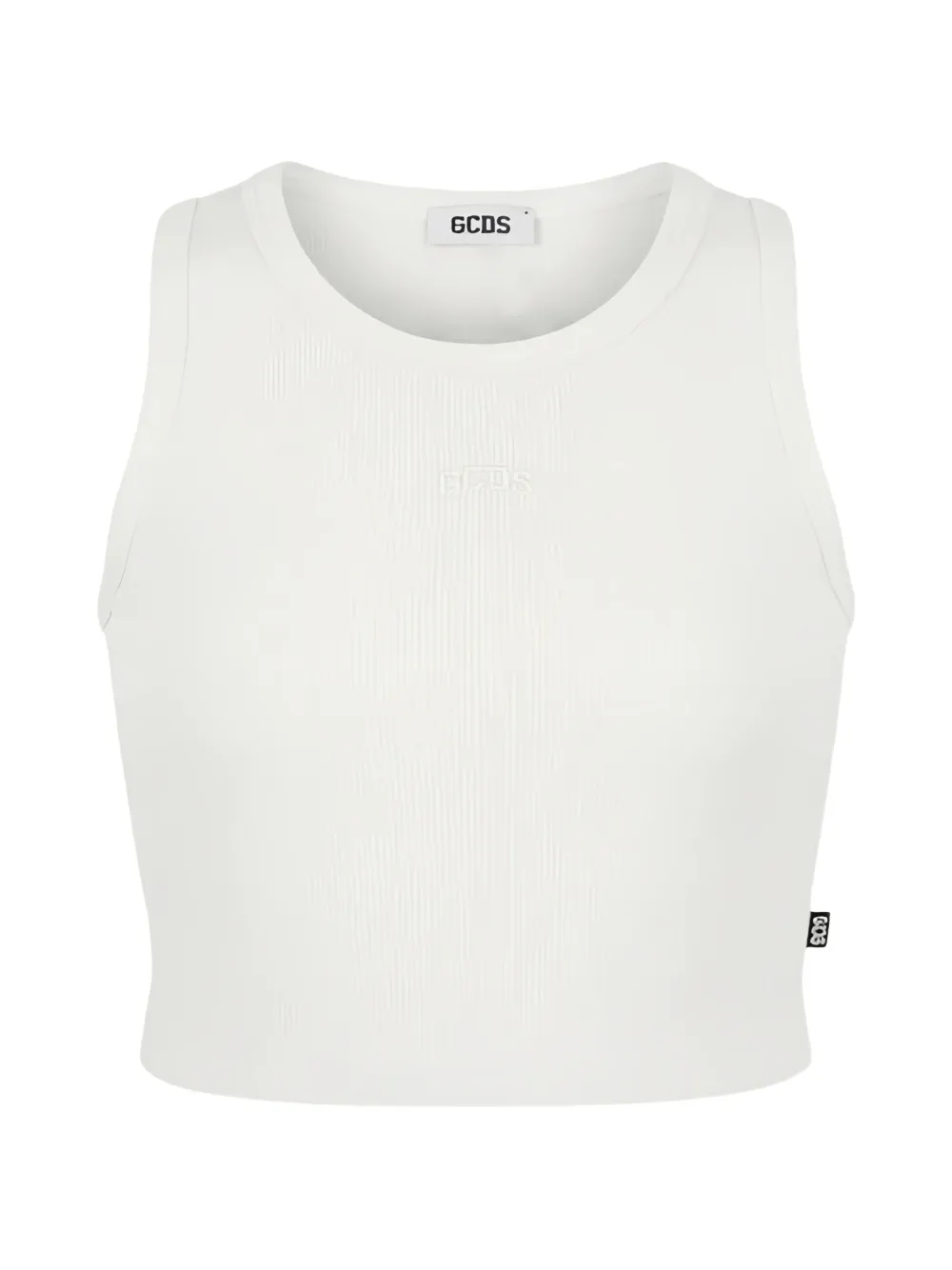 Gcds Kids logo-embroidered tank top - Bianco