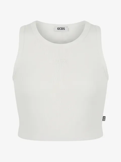 Gcds Kids logo-embroidered tank top