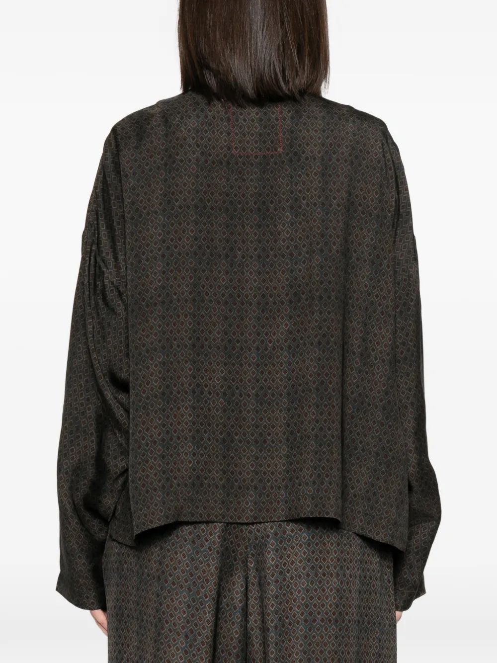 Uma Wang Klarke jack met geometrisch patroon Bruin