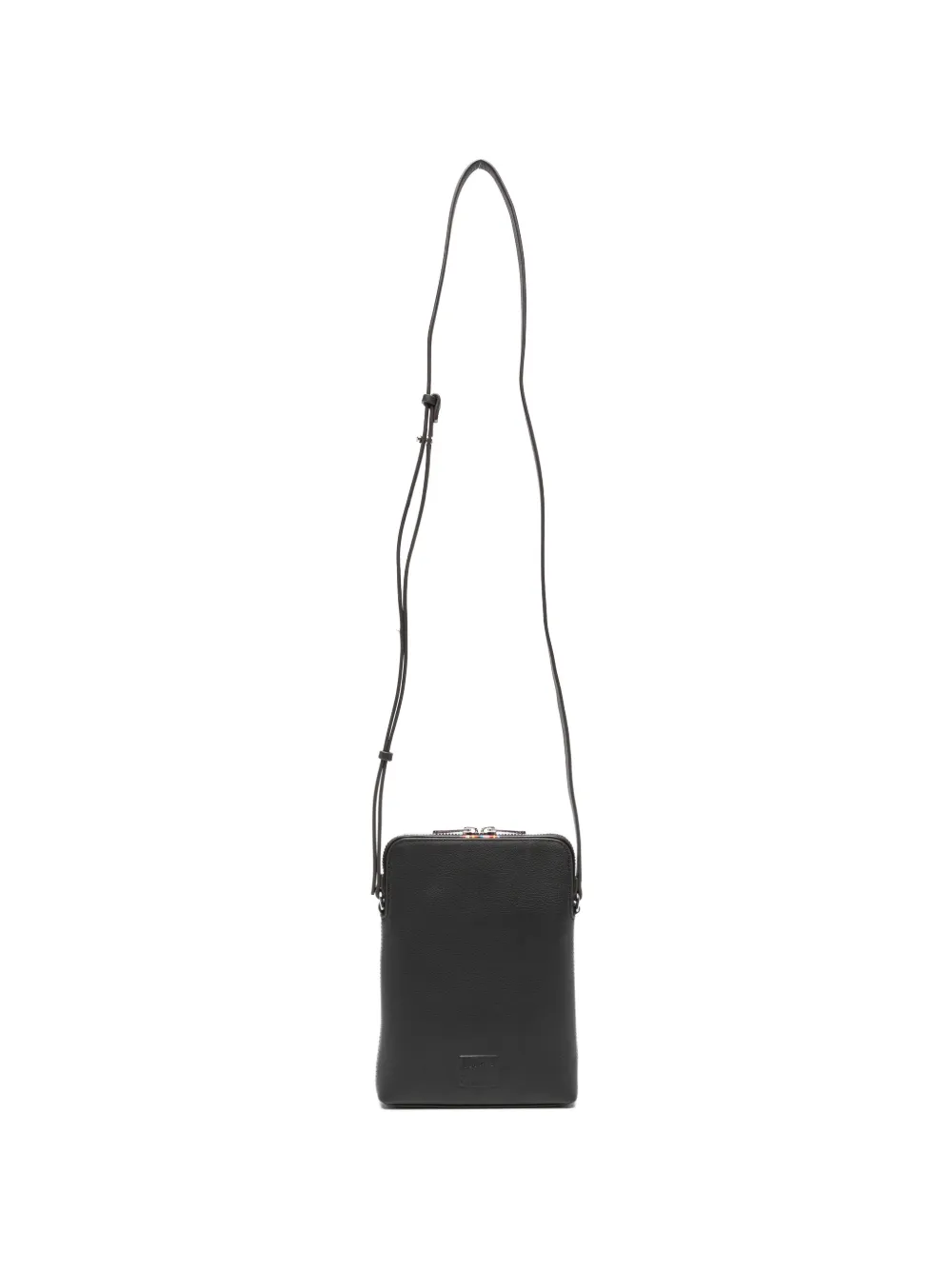 Paul Smith embossed-logo leather messenger bag - Marrone