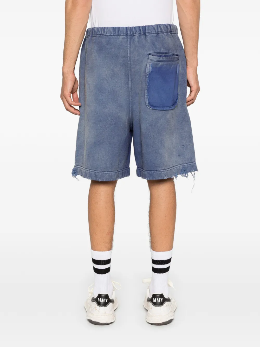 Maison MIHARA YASUHIRO Gerafelde shorts met trekkoord Blauw