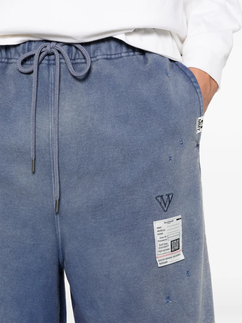 Maison MIHARA YASUHIRO Gerafelde shorts met trekkoord Blauw