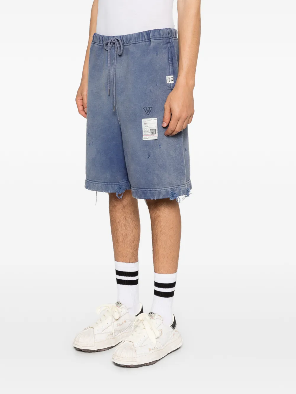 Maison MIHARA YASUHIRO Gerafelde shorts met trekkoord Blauw
