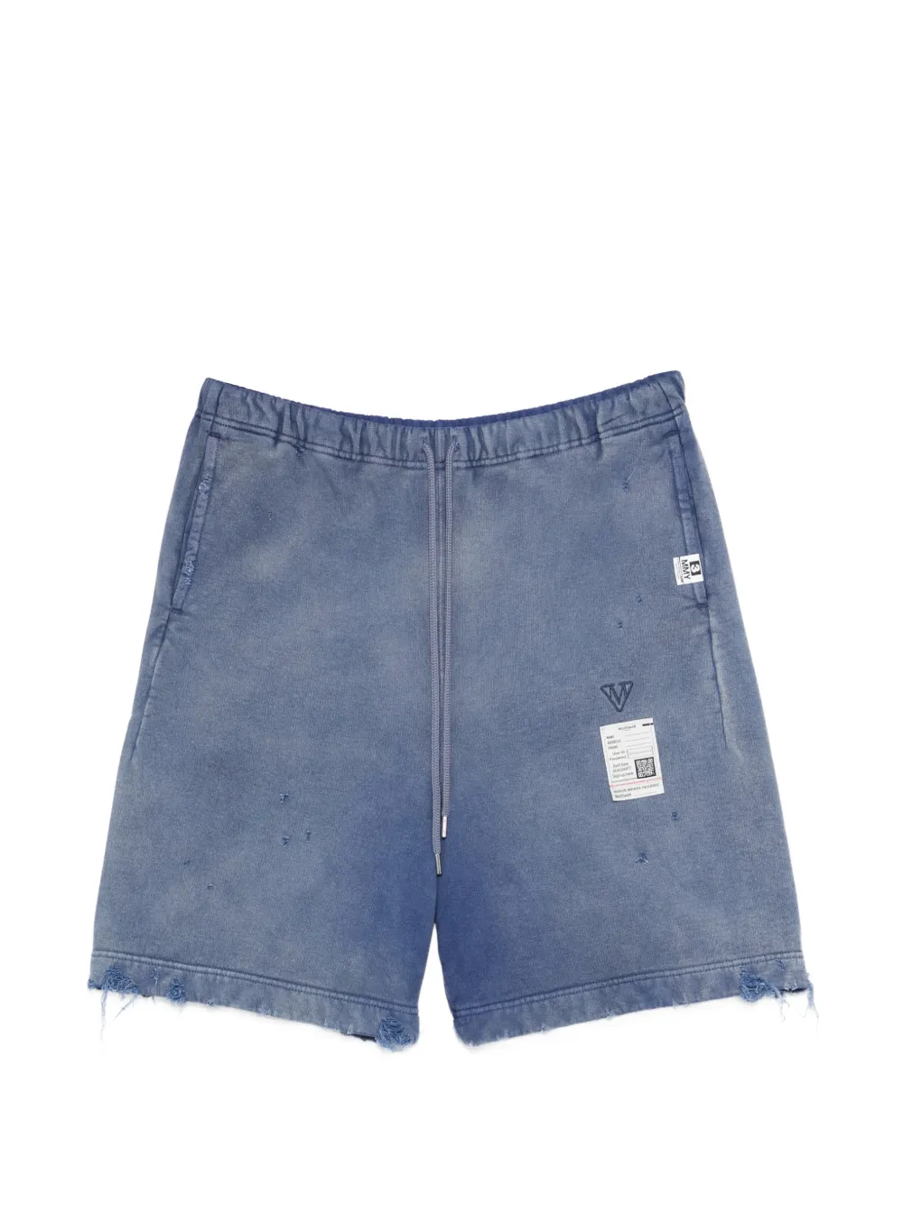 Maison MIHARA YASUHIRO drawstring distressed shorts - Blu