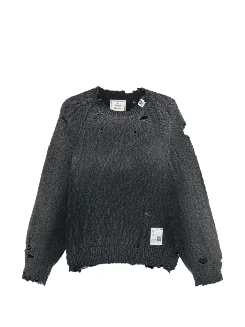 Maison MIHARA YASUHIRO distressed crew-neck sweater