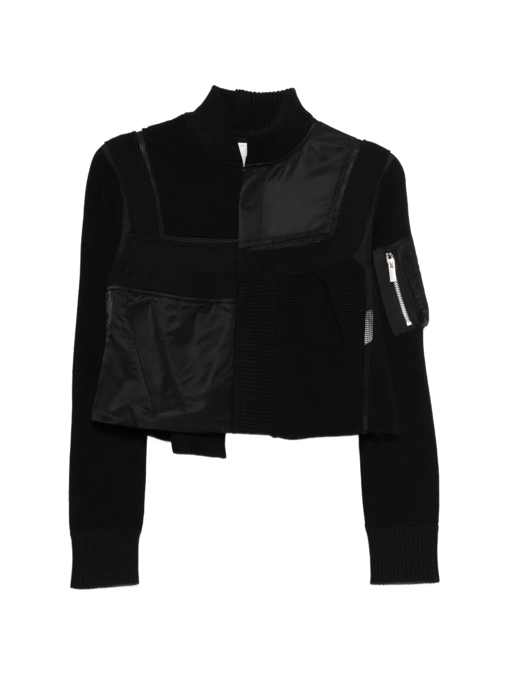 sacai panelled zip jacket - Nero