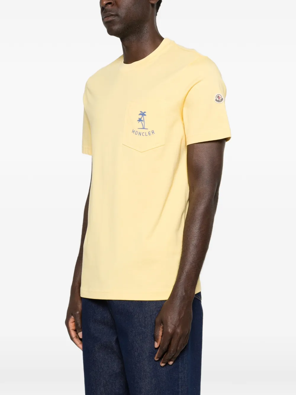 Moncler Palm Tree Pocket T-shirt | Yellow | FARFETCH