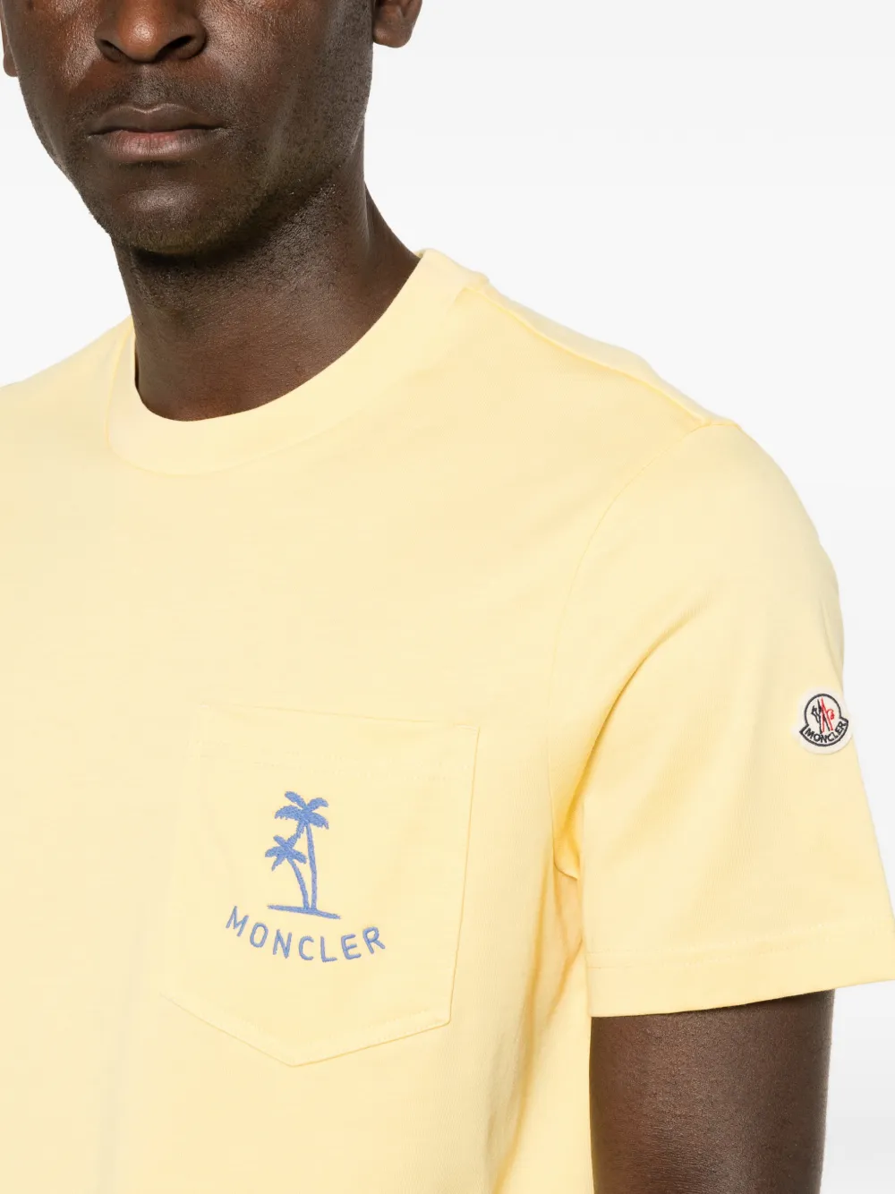Moncler Palm Tree Pocket T-shirt | Yellow | FARFETCH