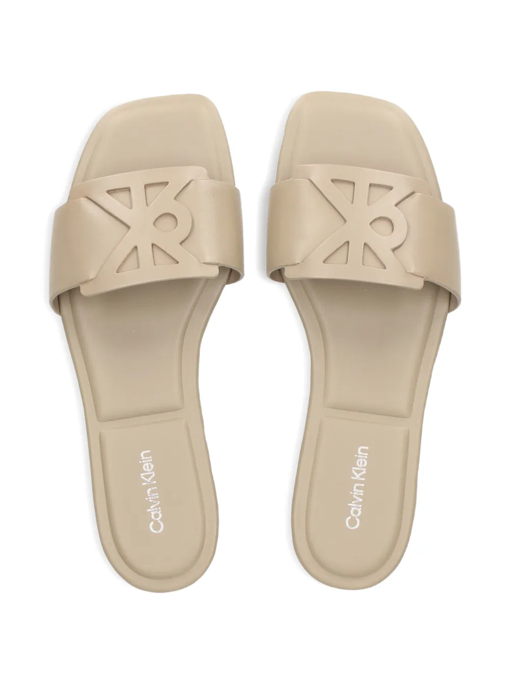 Calvin Klein CK Provence leren sandalen met logo Beige