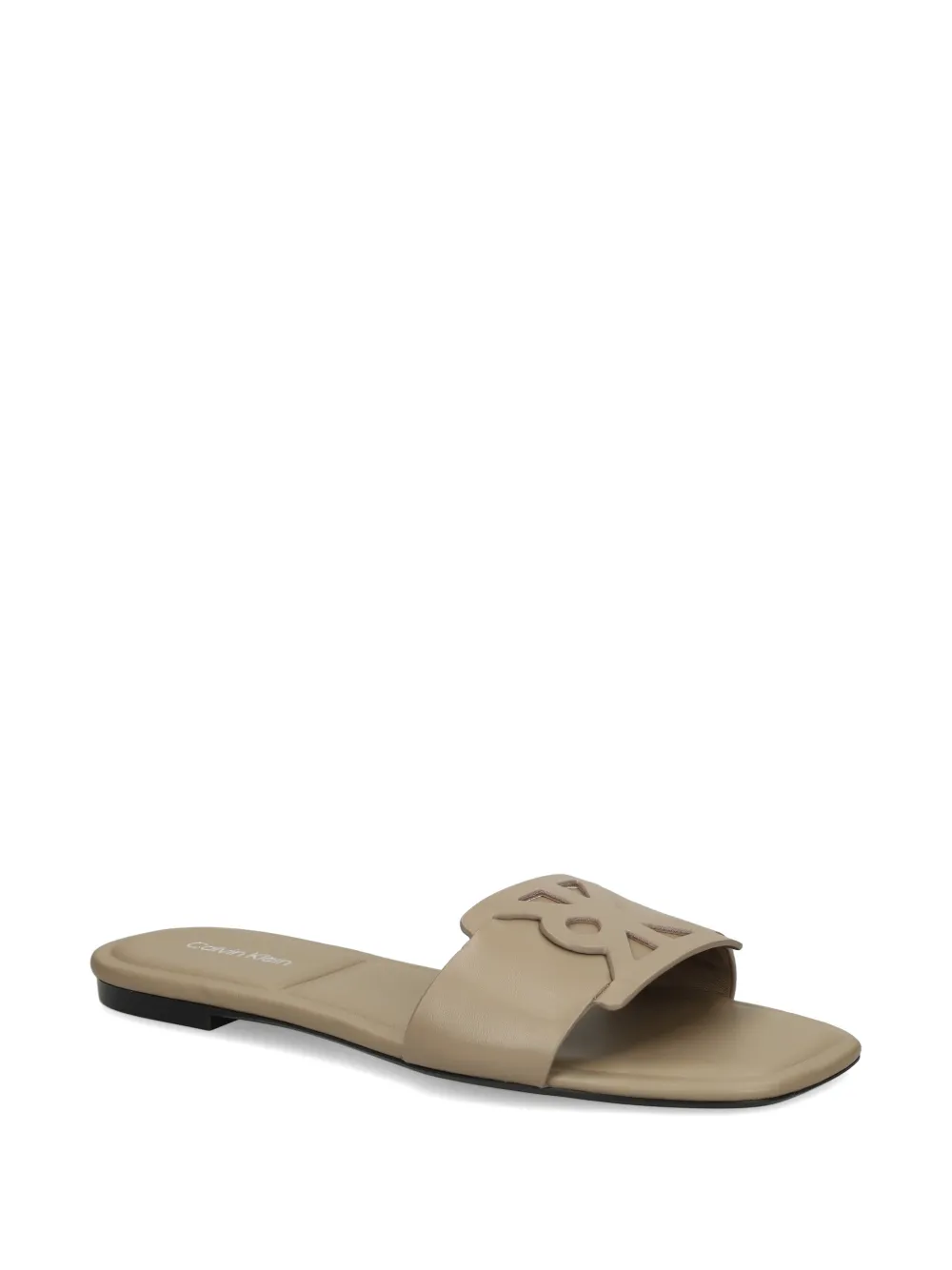 Calvin Klein CK Provence leren sandalen met logo Beige