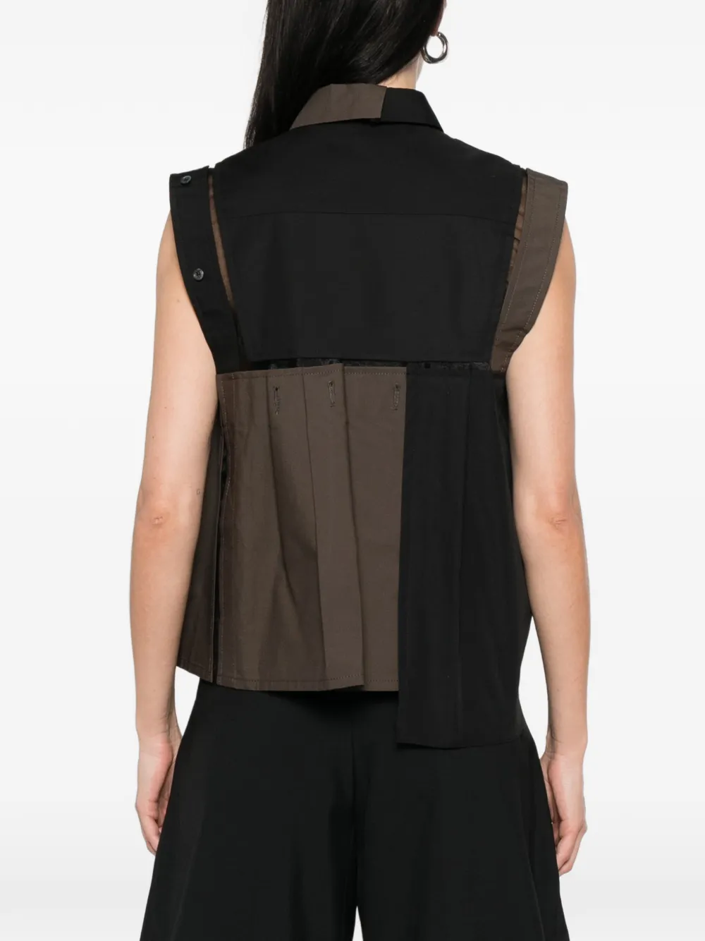 sacai Mouwloze blouse met zak Groen