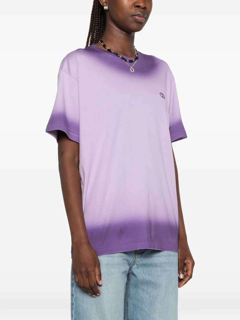 Gucci T-shirt met G-borduurwerk Paars