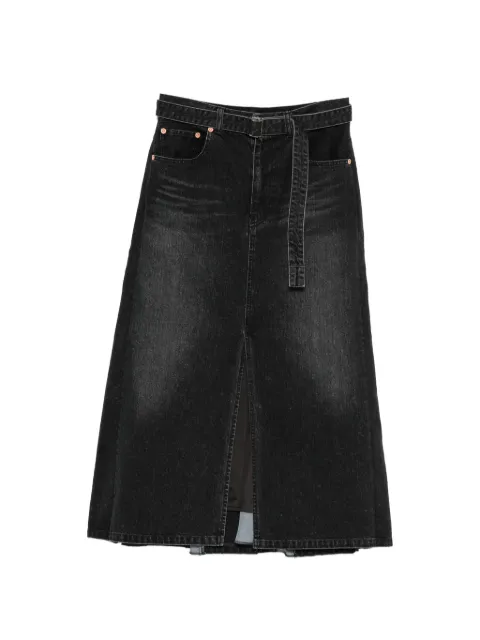 sacai falda midi con cinturón