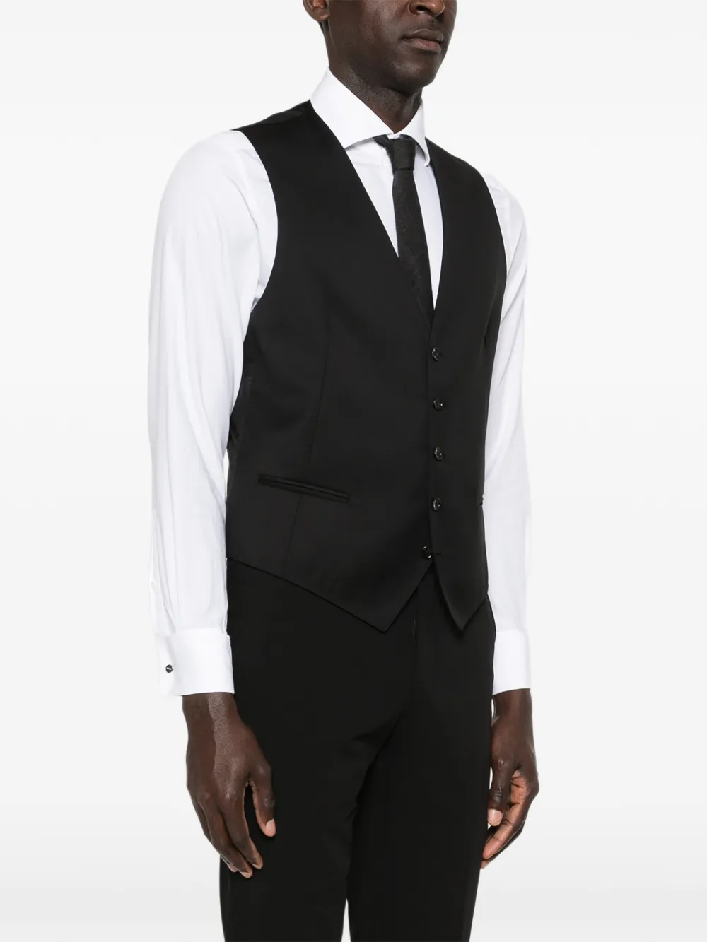Tagliatore Gilet met paspelzakken Zwart