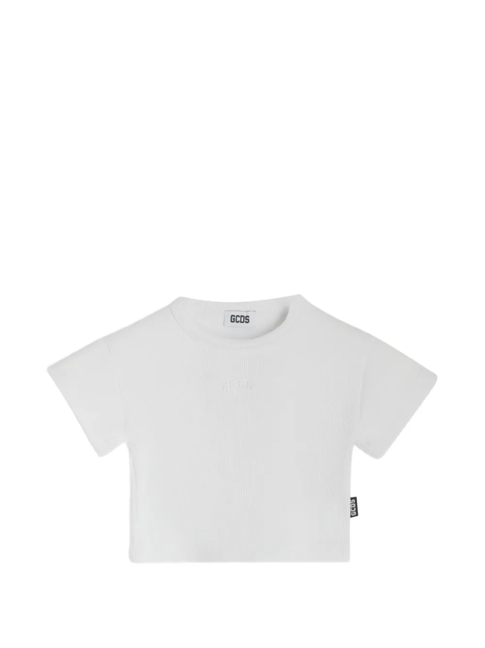 Gcds Kids ribbed crop top - Bianco