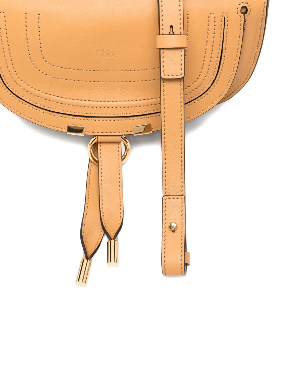 Chloé Marcie kleine shopper met stiksel Beige