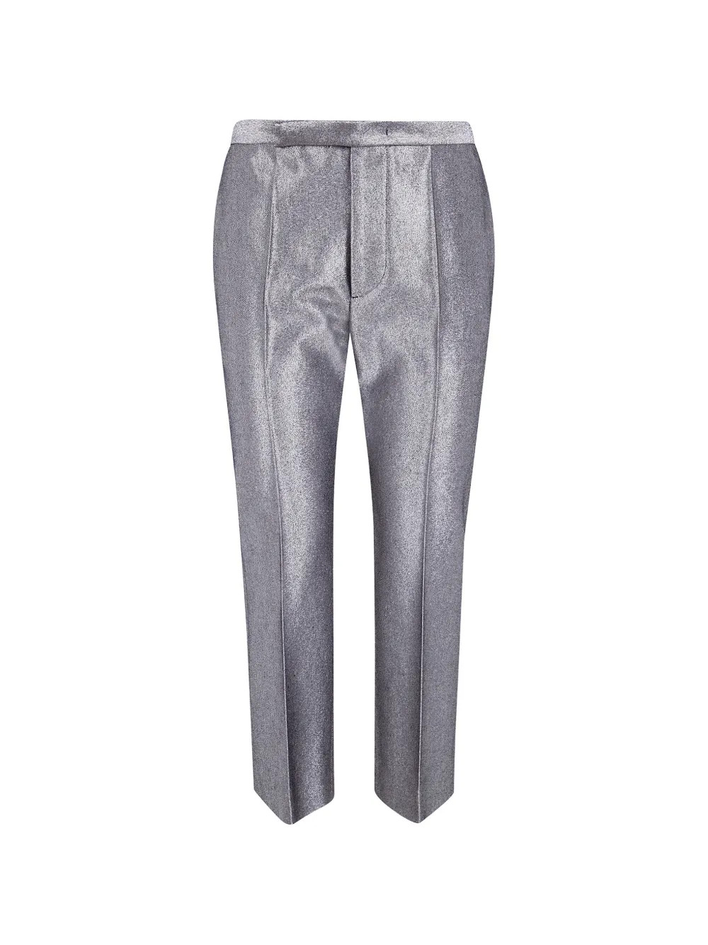 SAPIO metallic-finish pressed-crease jeans - Argento