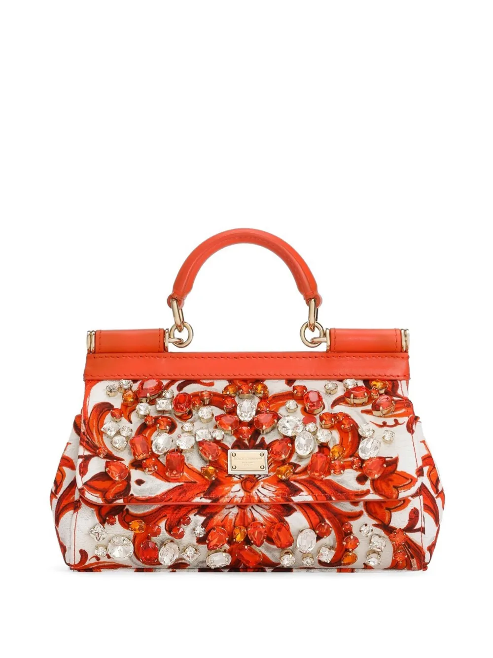 Dolce & Gabbana Mini Sicily Handtasche mit Stickerei und Lünetten - Rot