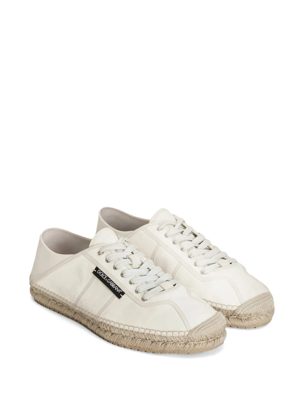 Dolce & Gabbana Espadrilles in geslepen lamsleer Beige