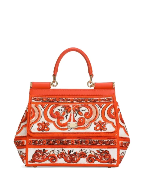 Dolce & Gabbana 마졸리카 자수 시칠리 스몰 핸드백