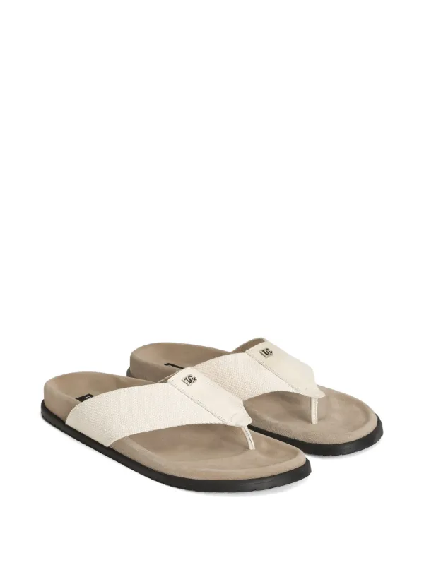 DOLCE&GABBANA サイドライン ストレッチチノ 50 Dolce & Gabbana Chinelo Com Logo | Neutro | FARFETCH BR