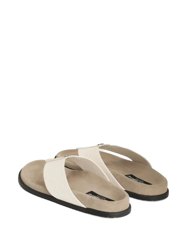 DOLCE&GABBANA サイドライン ストレッチチノ 50 Dolce & Gabbana Chinelo Com Logo | Neutro | FARFETCH BR