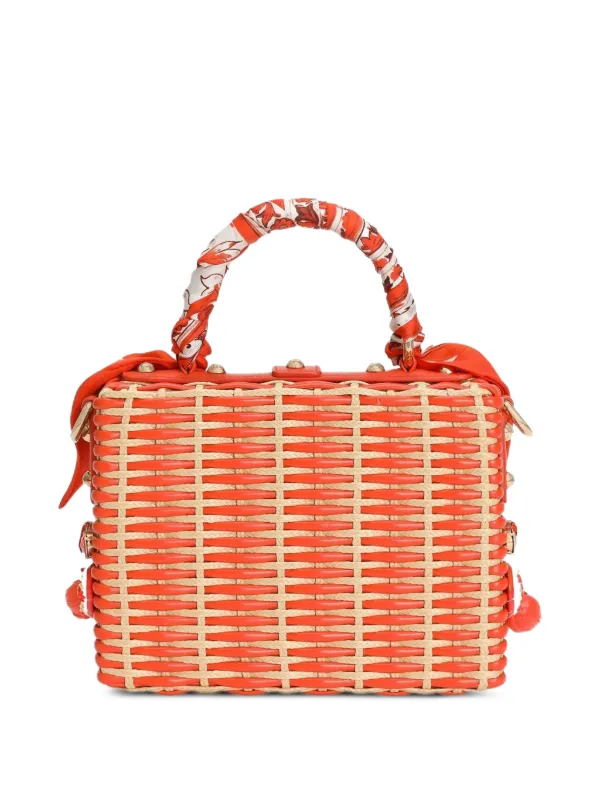 Dolce & Gabbana Dolce Box Handbag In Raffia | Orange | FARFETCH