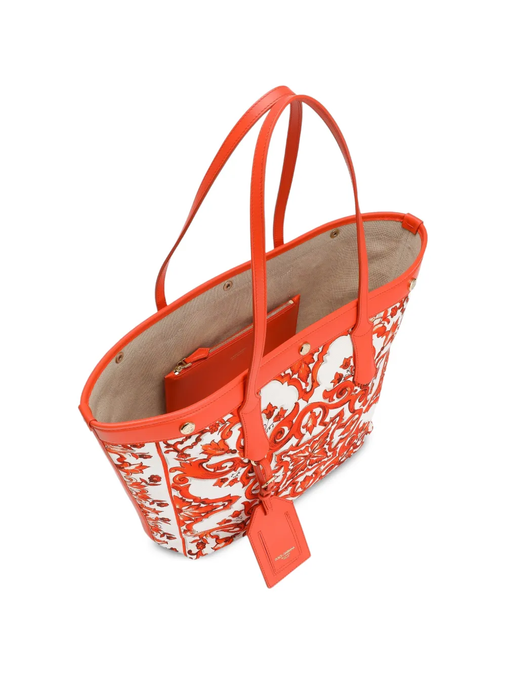 Dolce & Gabbana Atene shopper met Majolica-print canvas Oranje