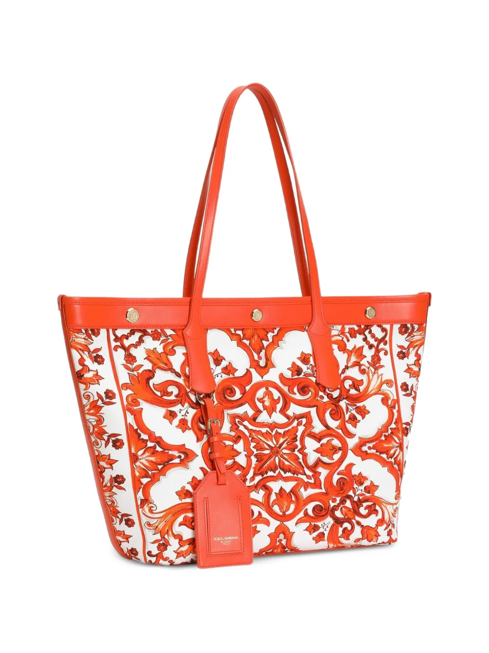 Dolce & Gabbana Atene shopper met Majolica-print canvas Oranje