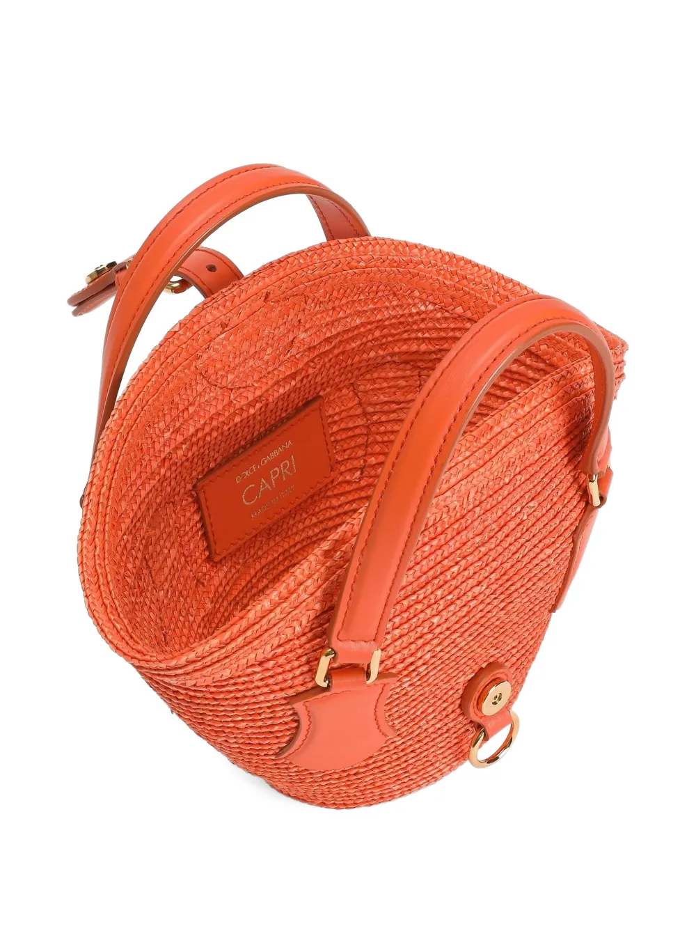 Dolce & Gabbana Coffa Capri raffia tas Oranje