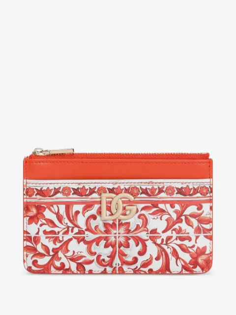 Dolce & Gabbana majolica-print 3.5 calfskin card holder