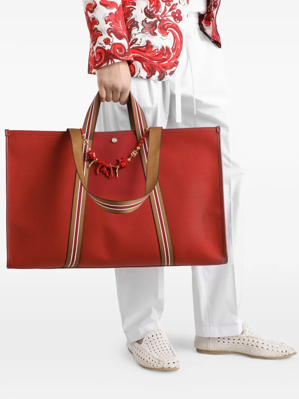 Dolce & Gabbana Canvas Essenza shopper Rood