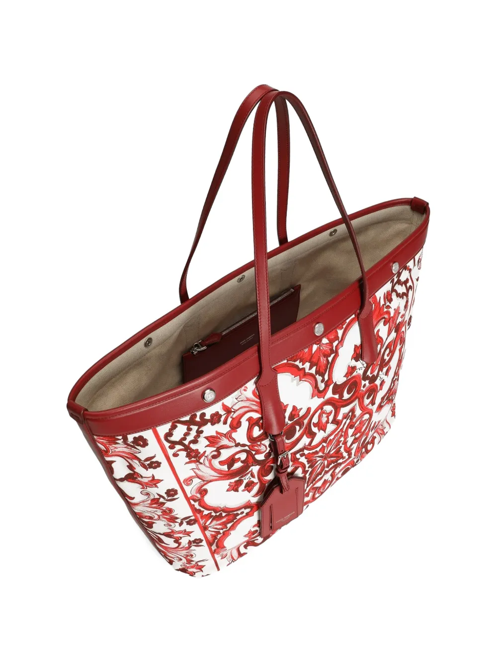 Dolce & Gabbana Atene shopper van canvas met majolica-print Wit