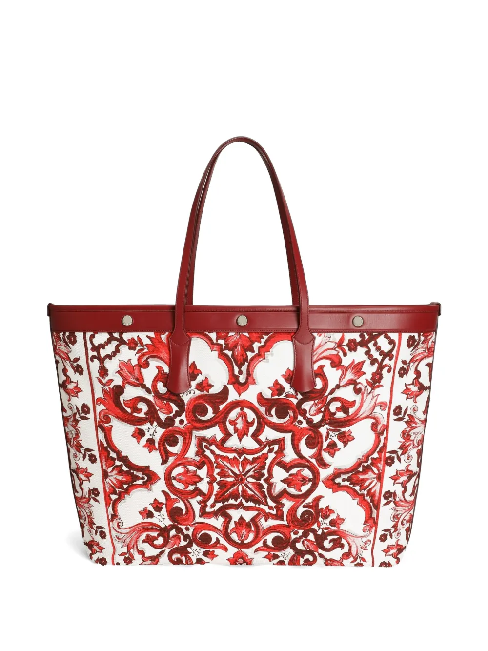 Dolce & Gabbana Atene shopper van canvas met majolica-print Wit