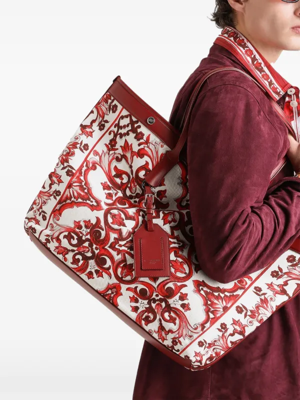 Dolce & Gabbana アテネ マヨリカプリント キャンバストートバッグ