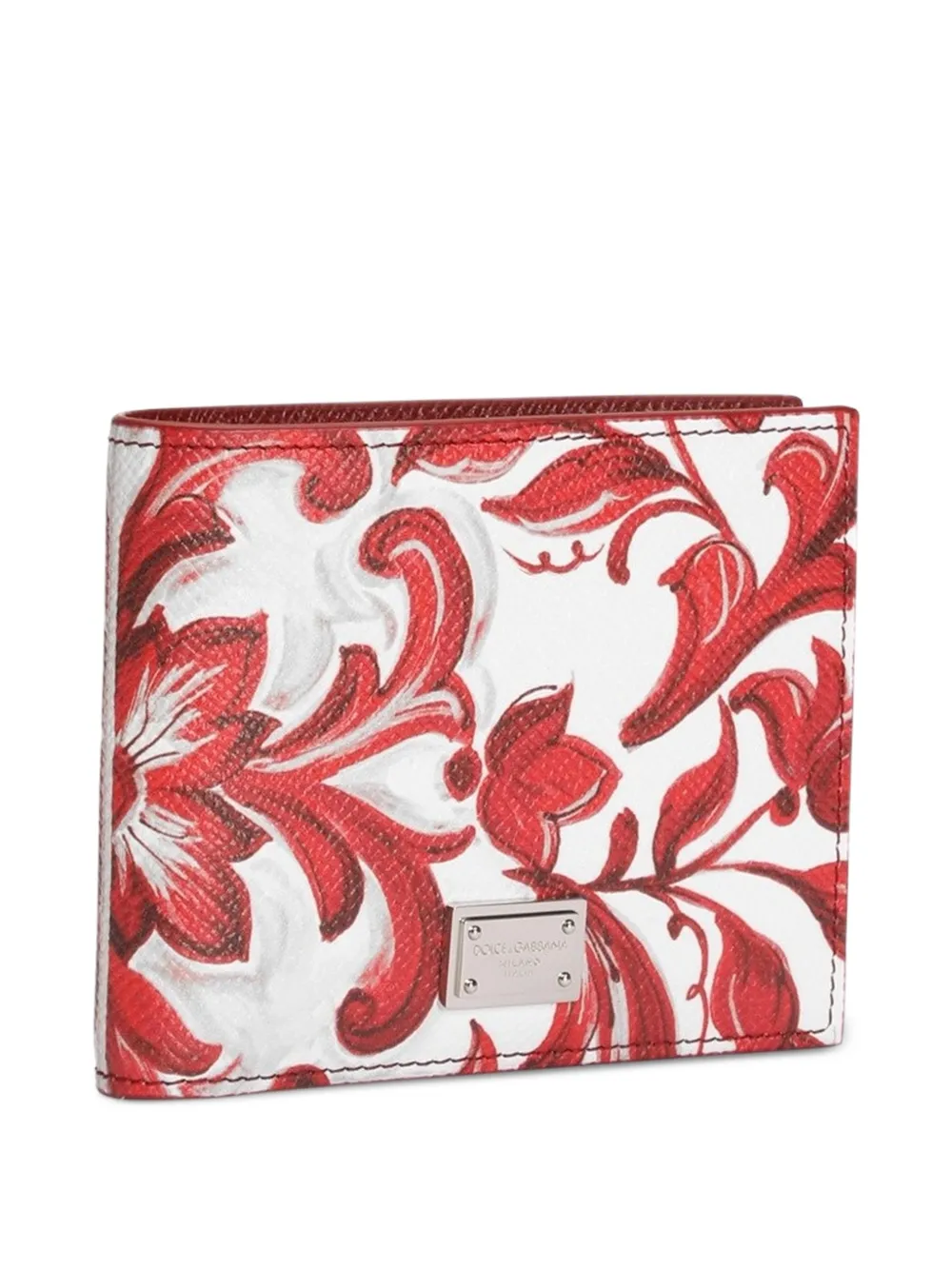 Dolce & Gabbana Kalfsleren portemonnee met Majolica-print Wit