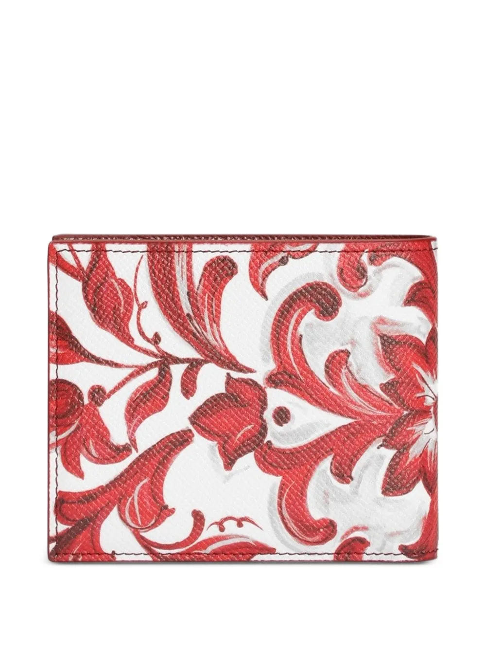 Dolce & Gabbana Kalfsleren portemonnee met Majolica-print Wit