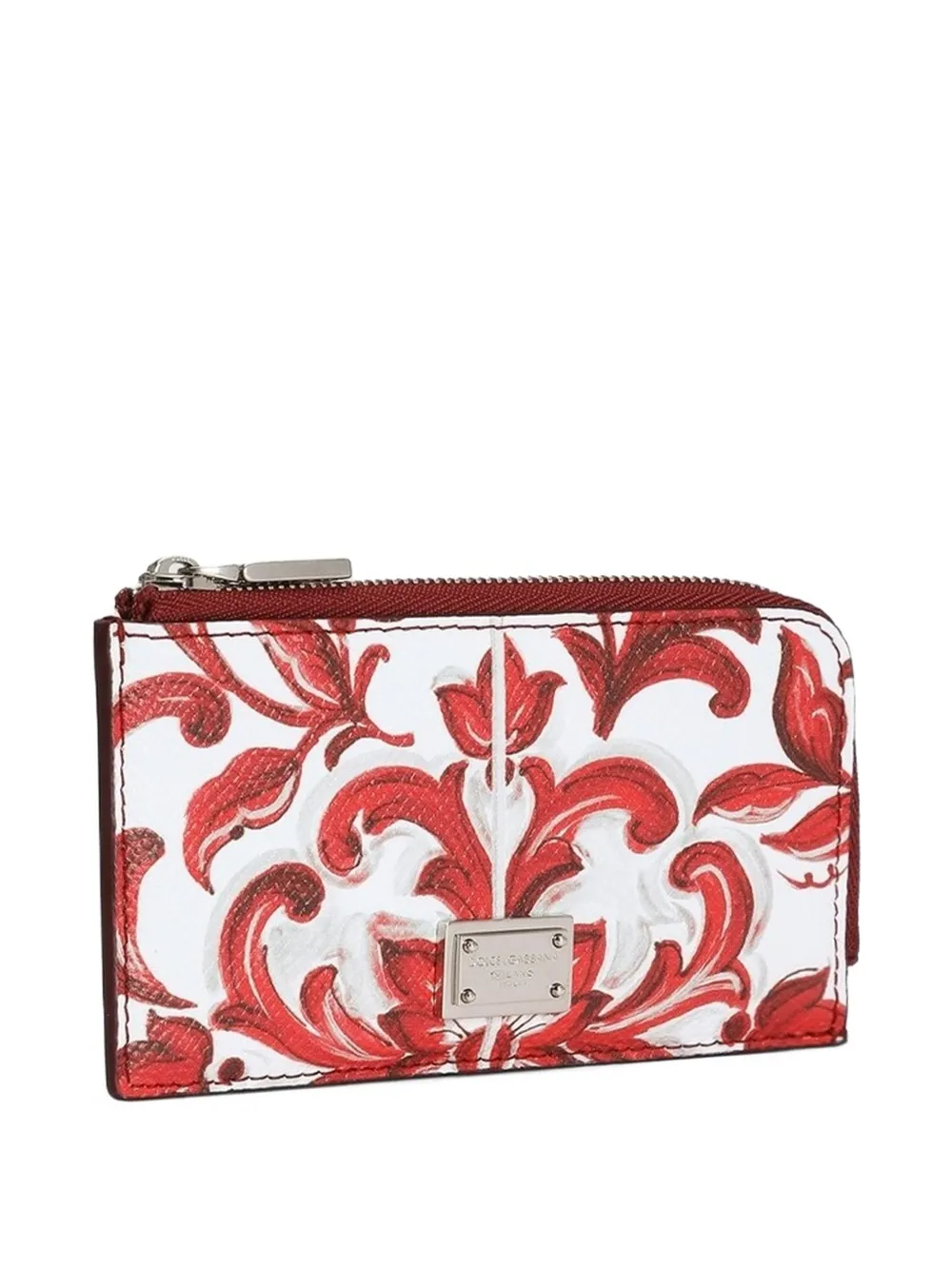 Dolce & Gabbana Majolica-print kalfsleren pasjeshouder Wit