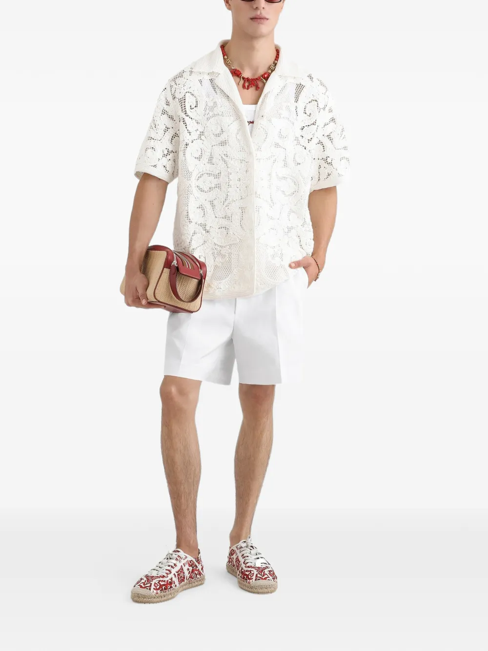 Dolce & Gabbana Essenza toilettas in raffia Beige