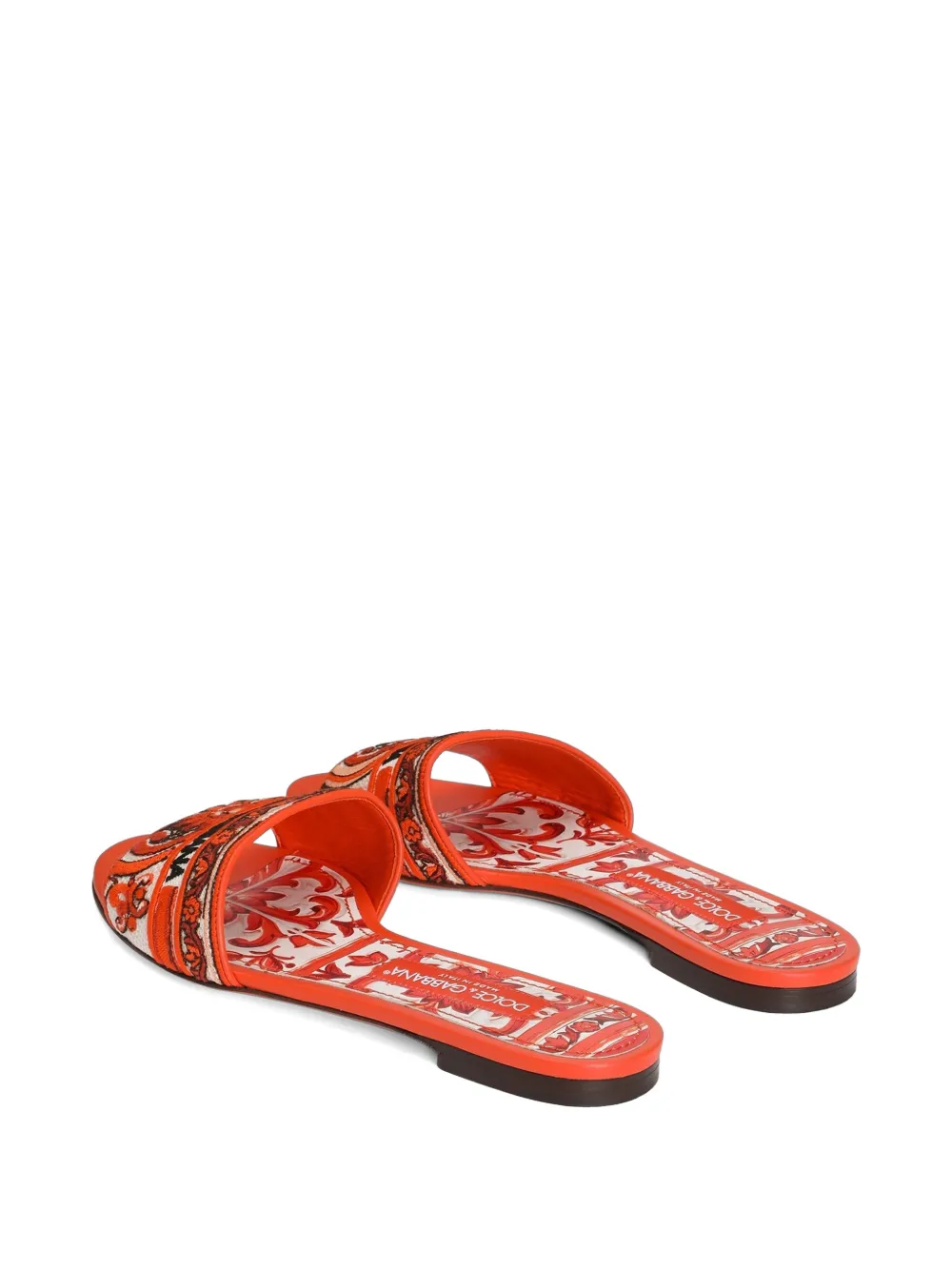 Dolce & Gabbana Slippers met Majolica borduurwerk Oranje
