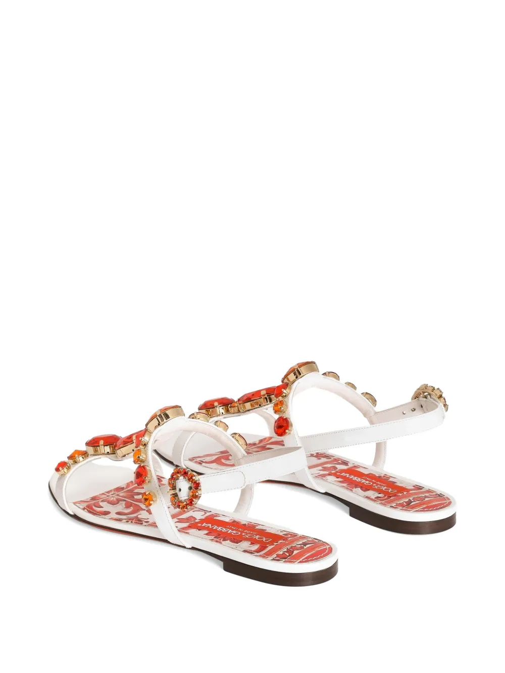Dolce & Gabbana Teenslippers met borduurwerk Wit