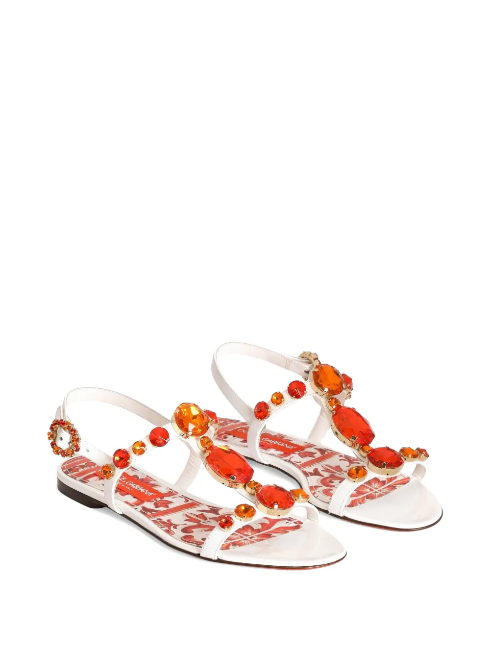 Dolce & Gabbana Teenslippers met borduurwerk Wit
