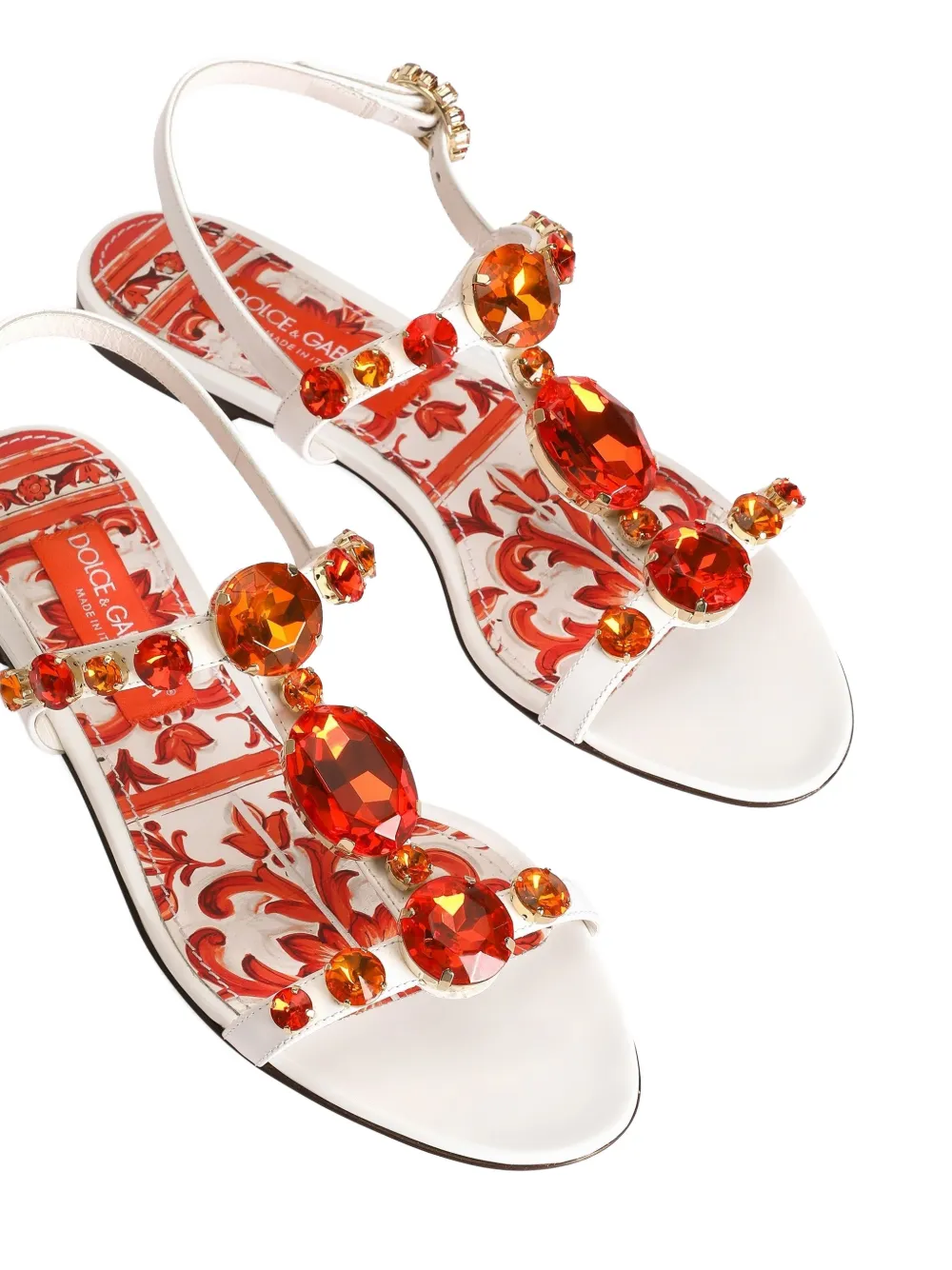 Dolce & Gabbana Teenslippers met borduurwerk Wit