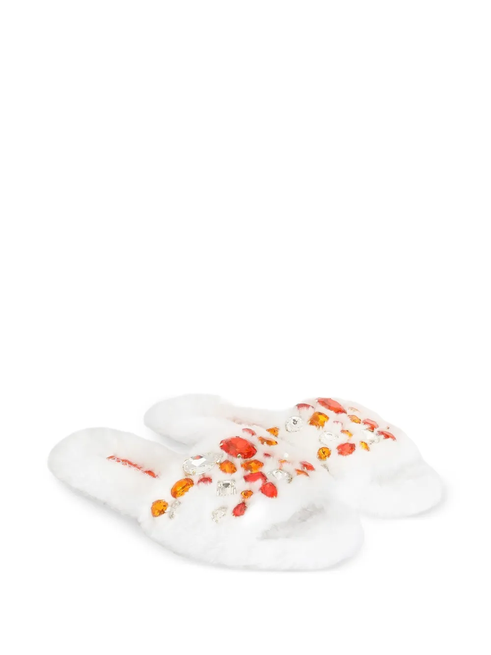 Dolce & Gabbana Slippers van imitatiebont Wit