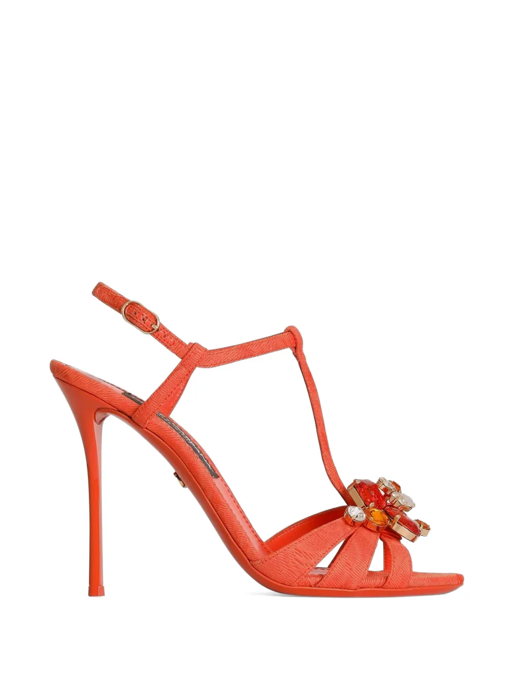 Dolce & Gabbana Brokatsandalen mit Stickerei - Orange