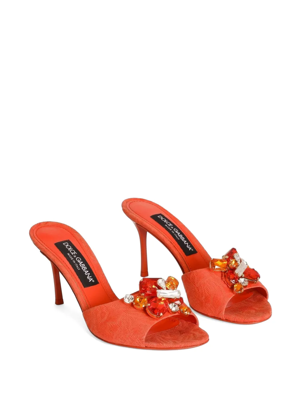 Dolce & Gabbana Brokaat muiltjes met borduurwerk Oranje